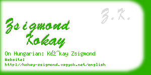 zsigmond kokay business card